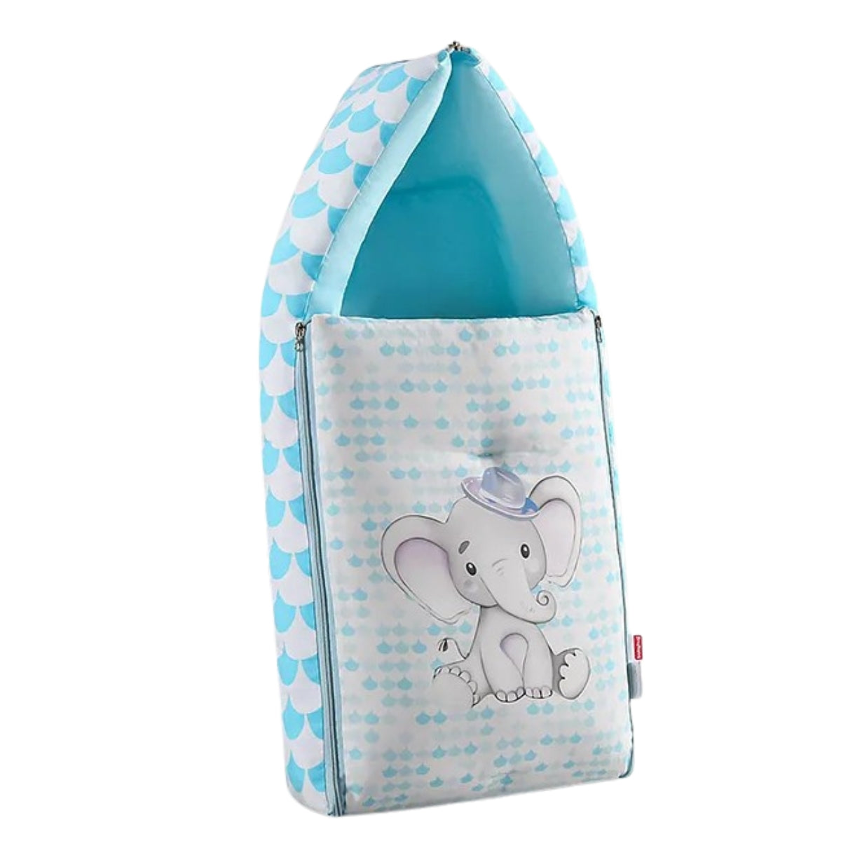 Light Blue and Teal Baby Sleeping Bag with Hood  and Zip