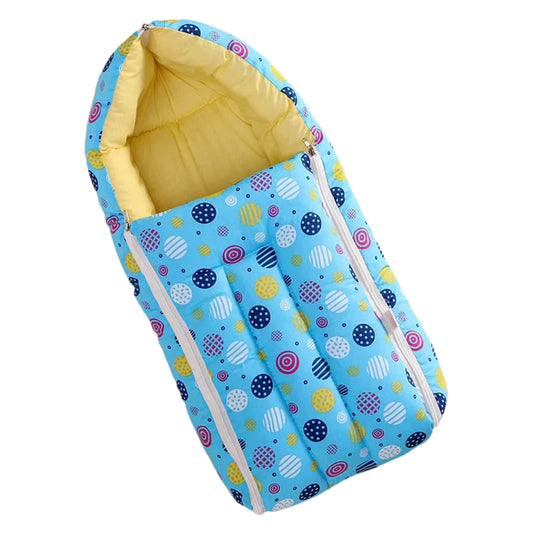 Blue and Yellow Baby Sleeping Bag with Hood  and Zip