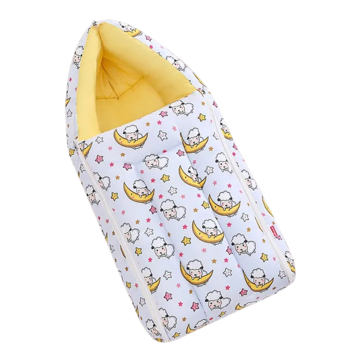 White and Yellow Baby Sleeping Bag with Hood  and Zip