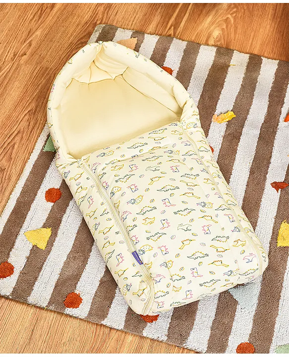Cream Baby Sleeping Bag with Hood  and Zip