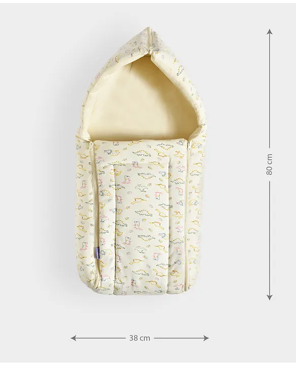 Cream Baby Sleeping Bag with Hood  and Zip