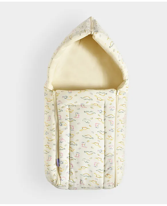 Cream Baby Sleeping Bag with Hood  and Zip