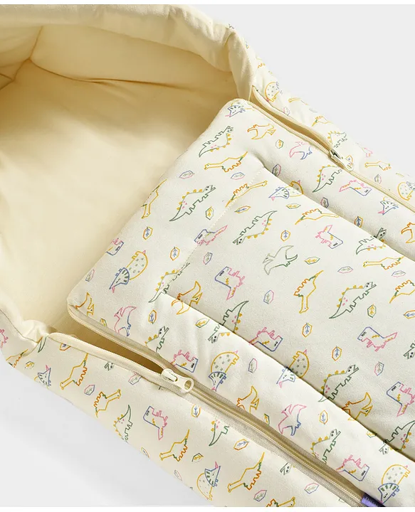 Cream Baby Sleeping Bag with Hood  and Zip