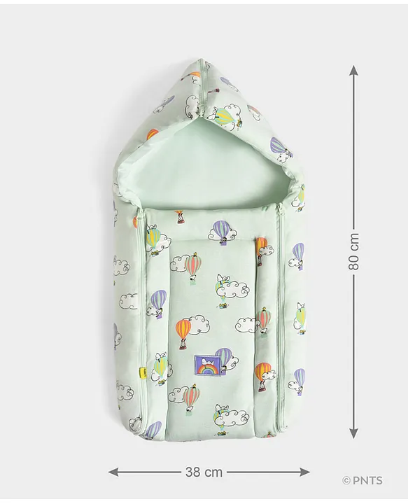 Pale Mint Green Baby Sleeping Bag with Hood  and Zip