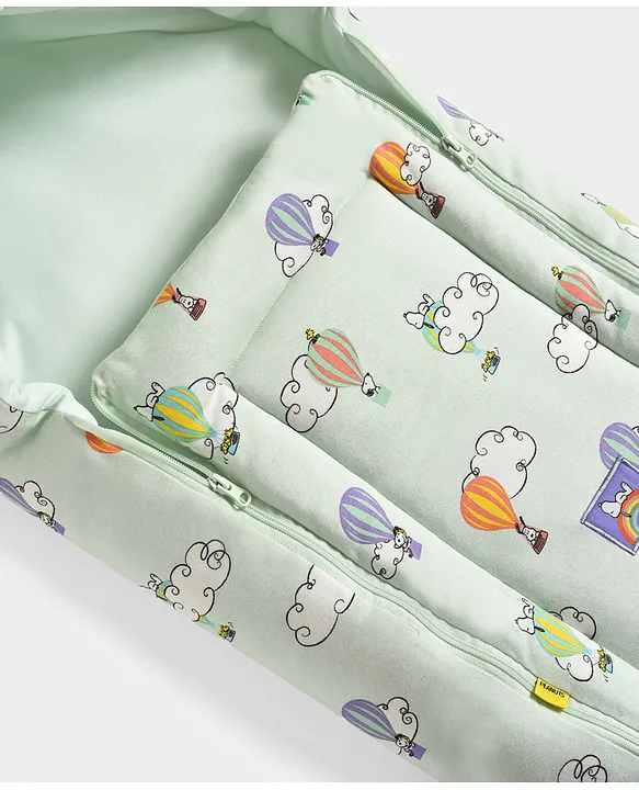 Pale Mint Green Baby Sleeping Bag with Hood  and Zip