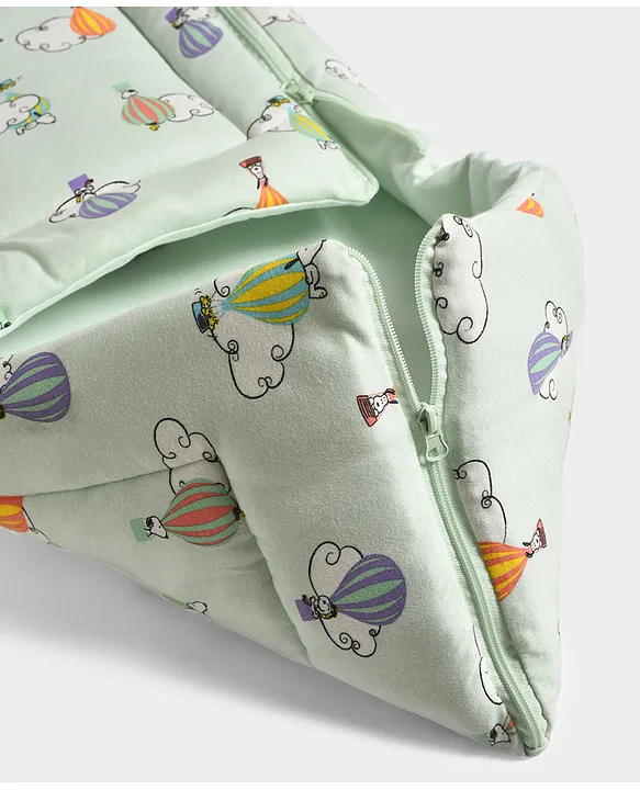 Pale Mint Green Baby Sleeping Bag with Hood  and Zip