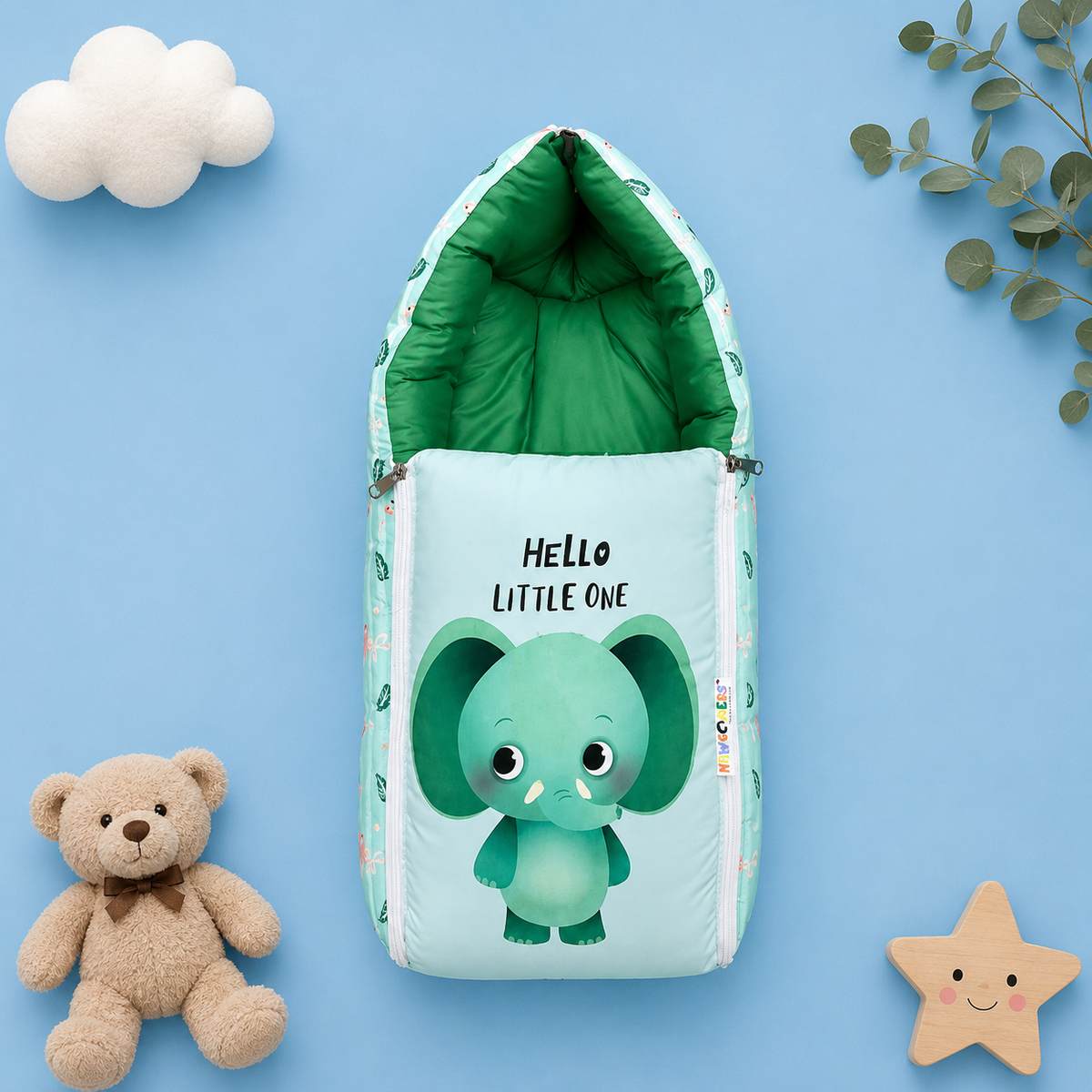 Mint Green Elephant Baby Sleeping Bag