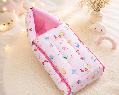 Pink Baby Sleeping Bag with Hood  and Zip