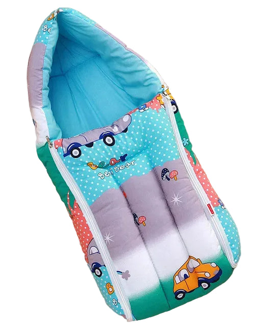 Multicolor Cotton Baby Sleeping Bag with Hood and Zip