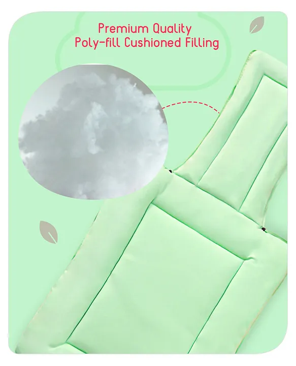 White and Green Cotton Baby Sleeping Bag with Hood  and Zip