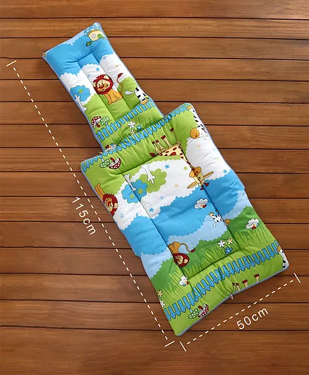 Blue and Green Cotton Baby Sleeping Bag with Hood and Zip
