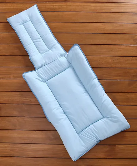 Blue and Green Cotton Baby Sleeping Bag with Hood and Zip