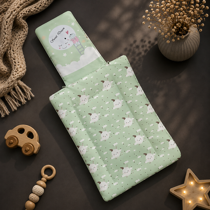 Sage Green Cotton Baby Sleeping Bag with Hood and Zip