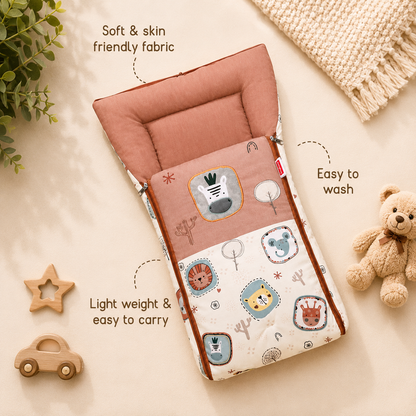 Brown Pokemon Cotton Baby Sleeping Bag with Hood and Zip
