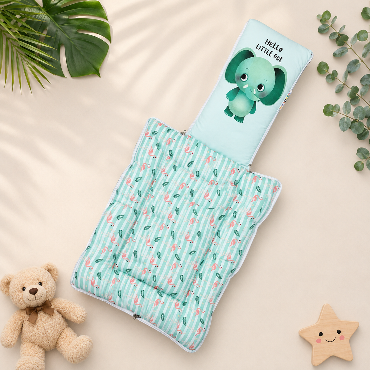 Mint Green Elephant Baby Sleeping Bag