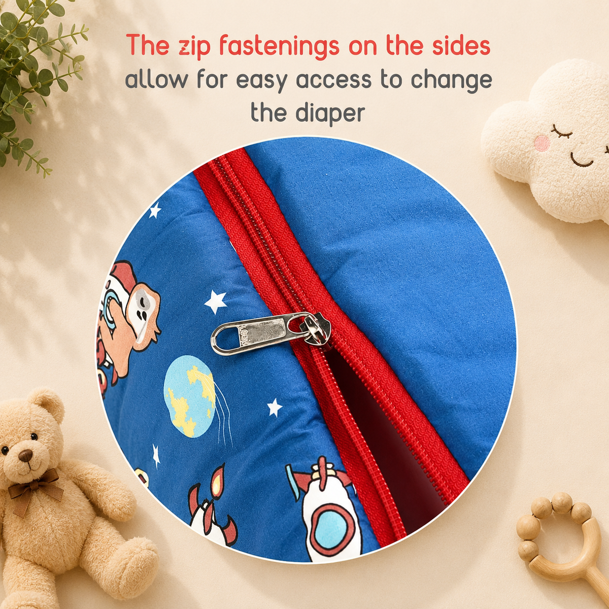Royal Blue Space Explorer Baby Sleeping Bag