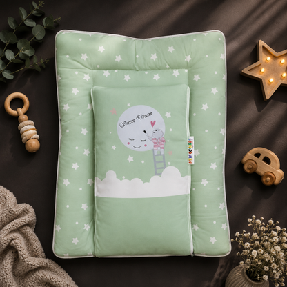 Sage Green Cotton Baby Sleeping Bag with Hood and Zip