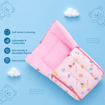 Pink Baby Sleeping Bag with Hood  and Zip
