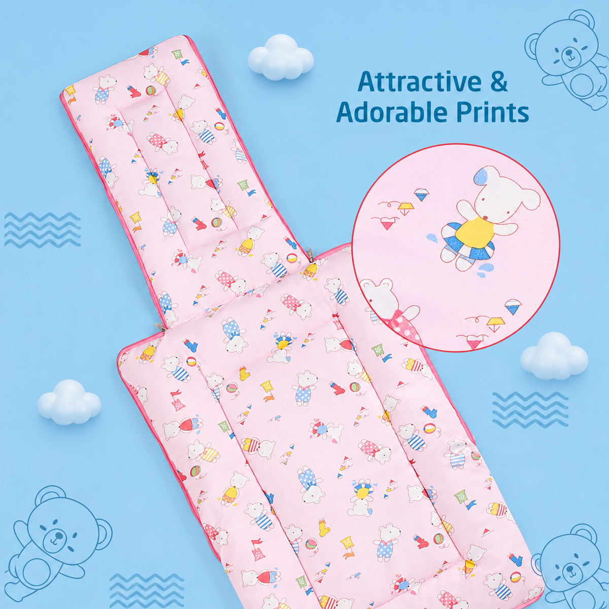 Pink Baby Sleeping Bag with Hood  and Zip