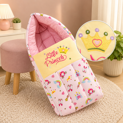 Pink Cotton Baby Sleeping Bag with Hood and Zip