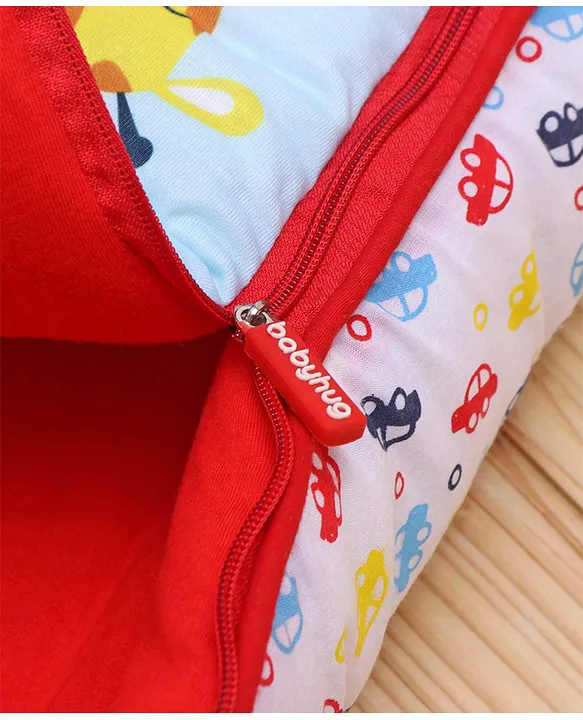 Red and Light Blue Baby Sleeping Bag with Hood  and Zip