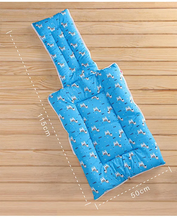 Blue and White Cotton Baby Sleeping Bag with Hood  and Zip
