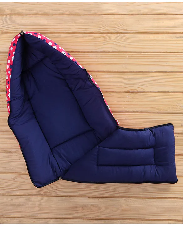 Red and Navy Baby Sleeping Bag with Hood  and Zip