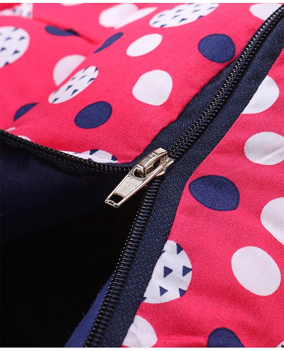 Red and Navy Baby Sleeping Bag with Hood  and Zip