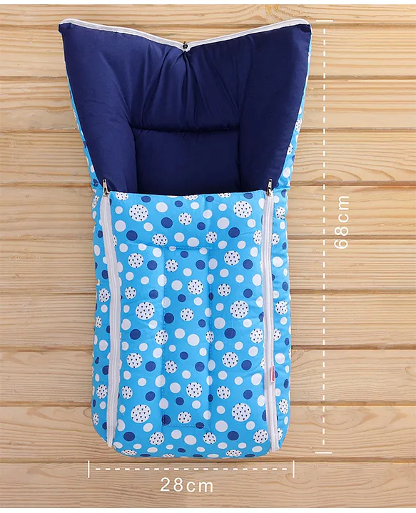 Blue and Navy Baby Sleeping Bag with Hood  and Zip