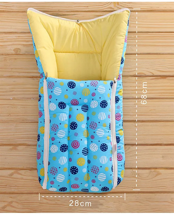 Blue and Yellow Baby Sleeping Bag with Hood  and Zip