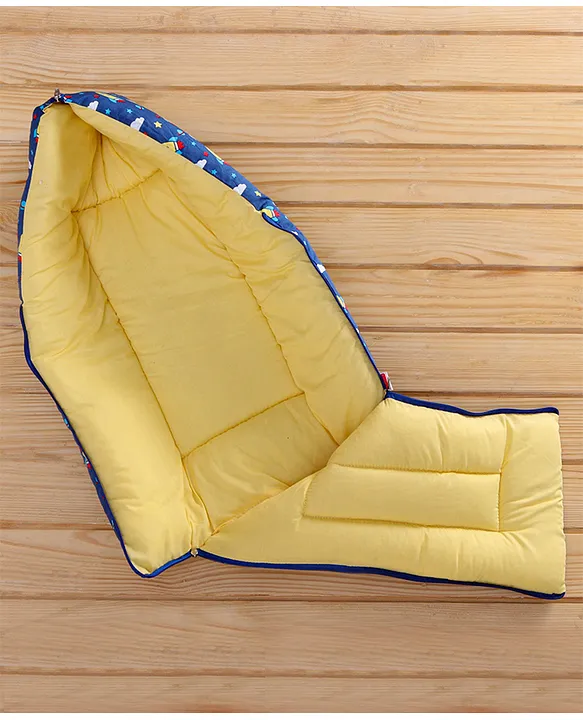 Blue Cotton Baby Sleeping Bag with Hood  and Zip