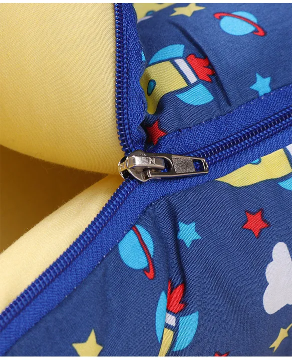Blue Cotton Baby Sleeping Bag with Hood  and Zip