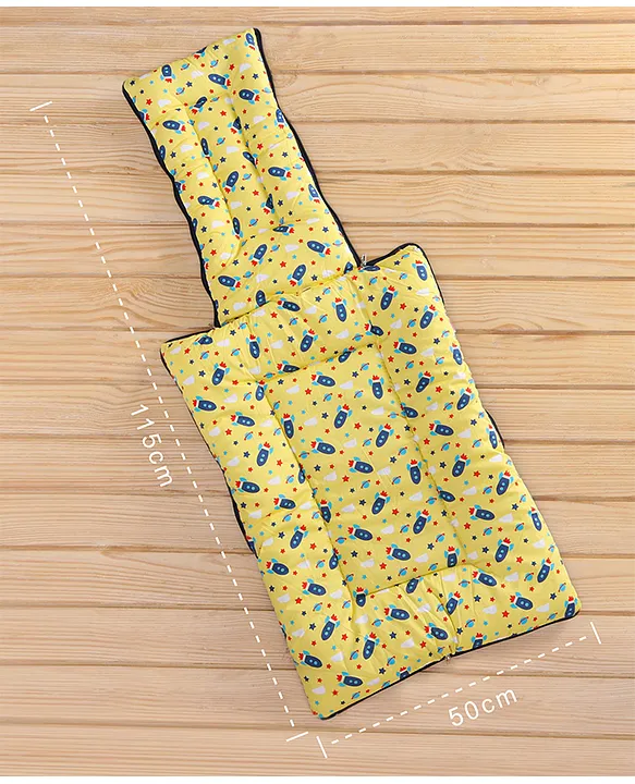 Yellow and Navy Baby Sleeping Bag with Hood  and Zip