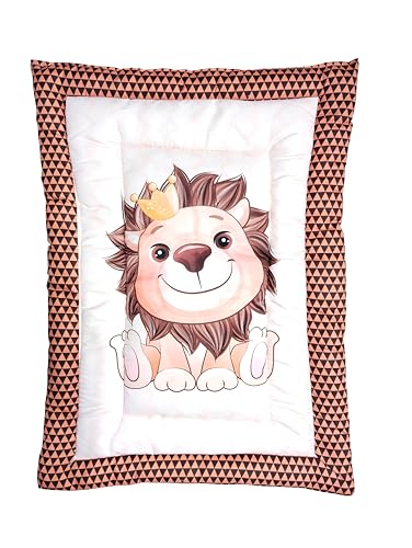 Terracotta and Off-White Cotton Baby Bedding Set with Pillow and Bolsters