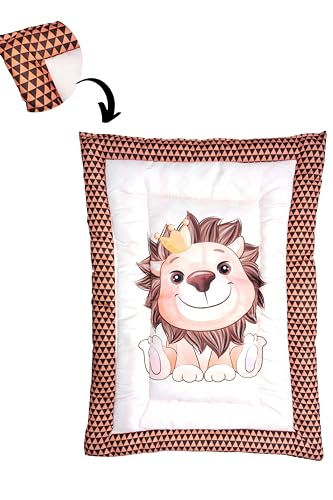 Terracotta and Off-White Cotton Baby Bedding Set with Pillow and Bolsters