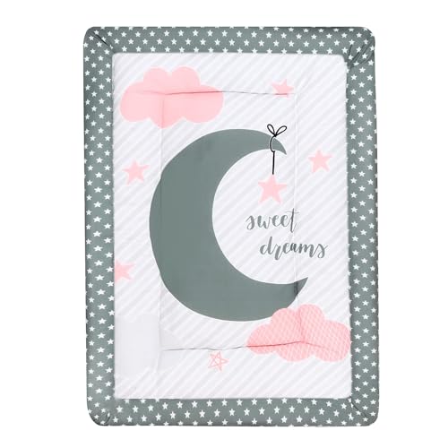 Grey and Pink Cotton Baby Bedding Set with Pillow and Bolsters