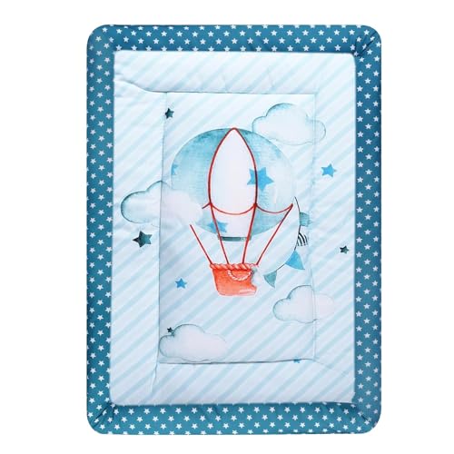 Teal and Light Blue Cotton Baby Bedding Set with Pillow and Bolsters