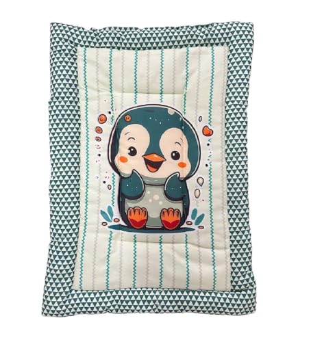 Teal and Cream Cotton Baby Bedding Set with Pillow and Bolsters
