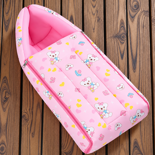 Pink Baby Sleeping Bag with Hood  and Zip
