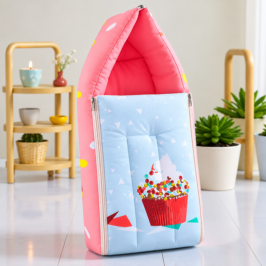 Pink and Light Blue Baby Sleeping Bag with Hood  and Zip