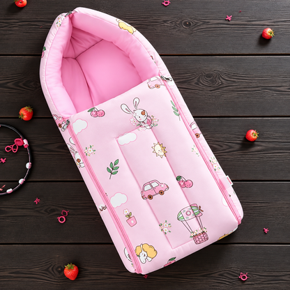 Pink Baby Sleeping Bag with Hood  and Zip