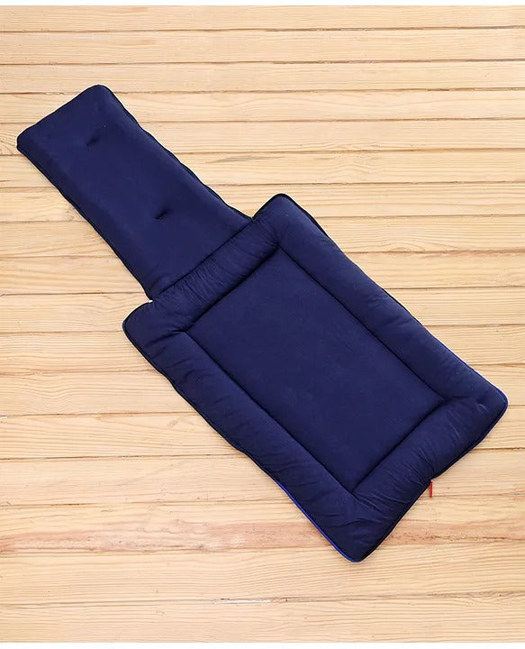 Light Blue and Navy Blue Cotton Baby Sleeping Bag with Hood and Zip