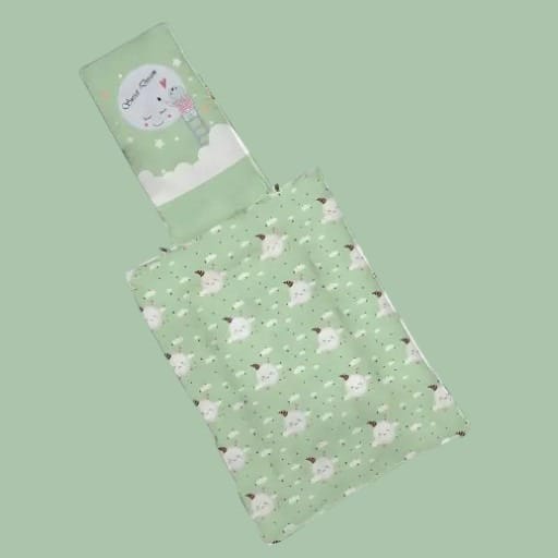 Sage Green Cotton Baby Sleeping Bag with Hood and Zip