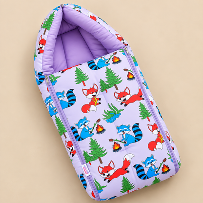 Light Purple Baby Sleeping Bag with Hood  and Zip